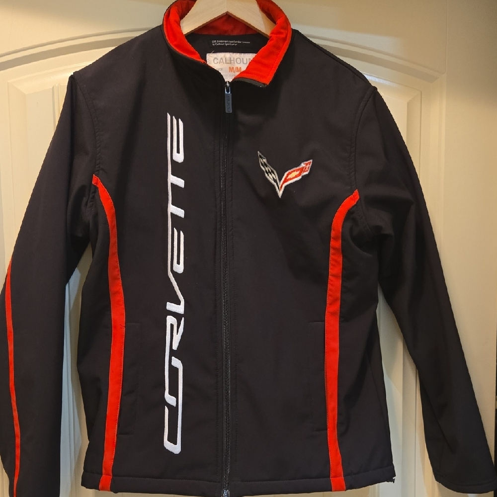 Calhoun Women's Corvette Black and Red Bomber Jacket